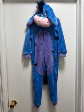 NWOT Eeyore FLEECE FULL BODY COSTUME Halloween Pretend play ZIP FRONT 5 Yr Old